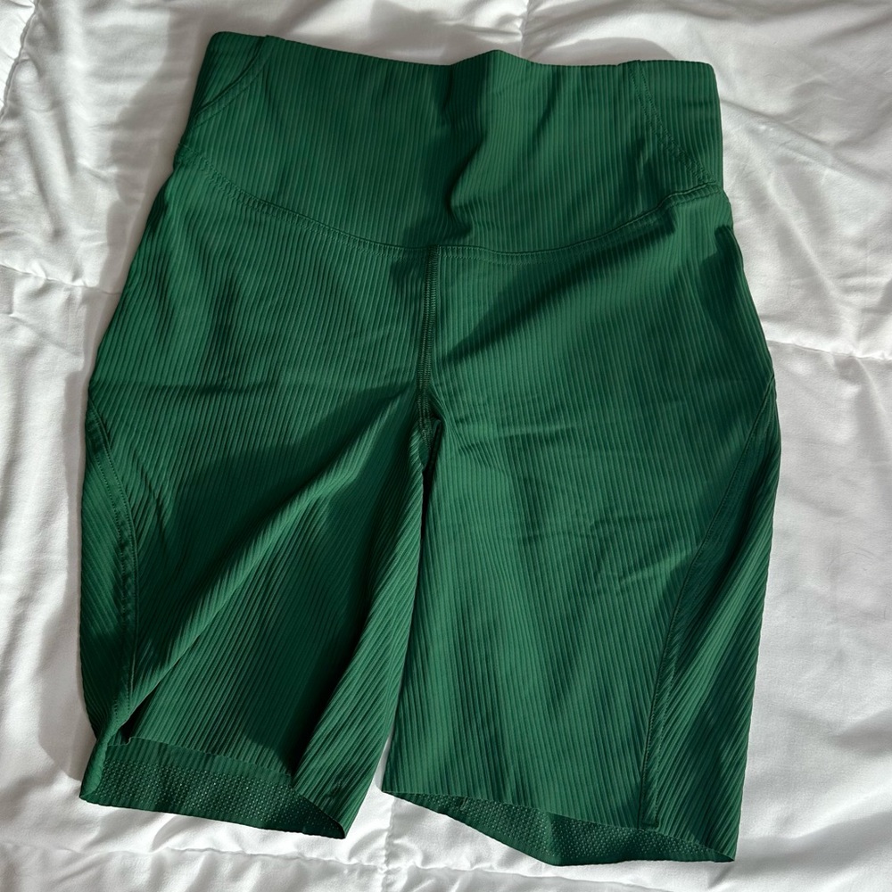 Ribbed Green Lululemon Shorts